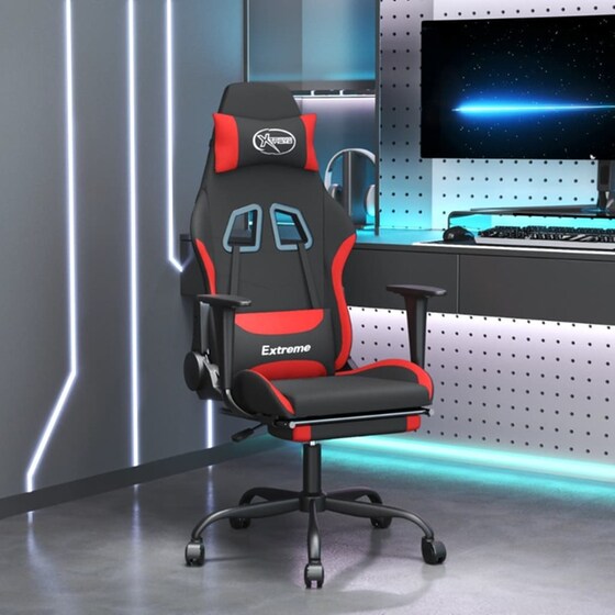 Καρέκλα Gaming VIDAXL 345489 με Υποπόδιο - Μαύρο image 10