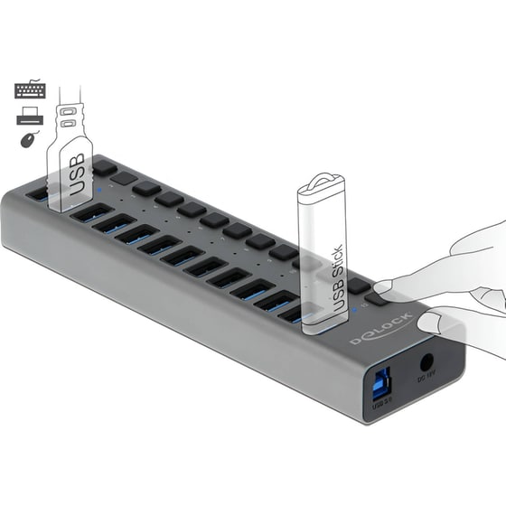 DeLock 63738 USB Hub 13-Port USB 3.0 συμβατό με USB-A image 1