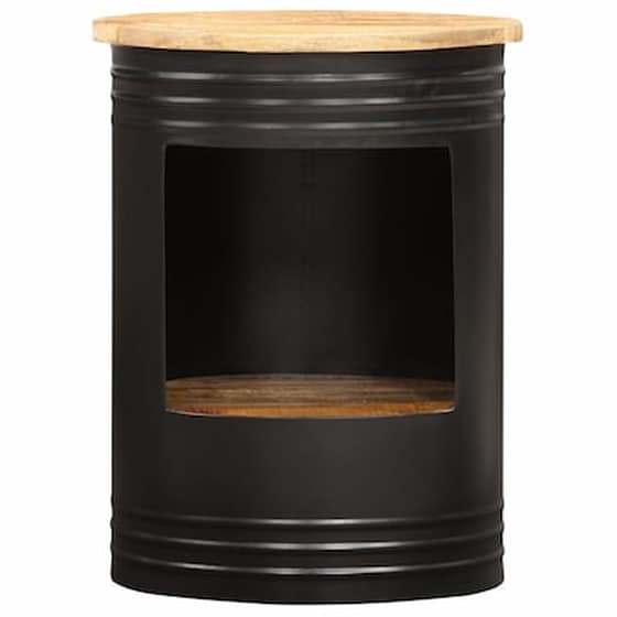 Τραπεζάκι Σαλονιού VidaXL από Μασίφ Ξύλο Μάνγκο 43x55cm - Μαύρο image 2