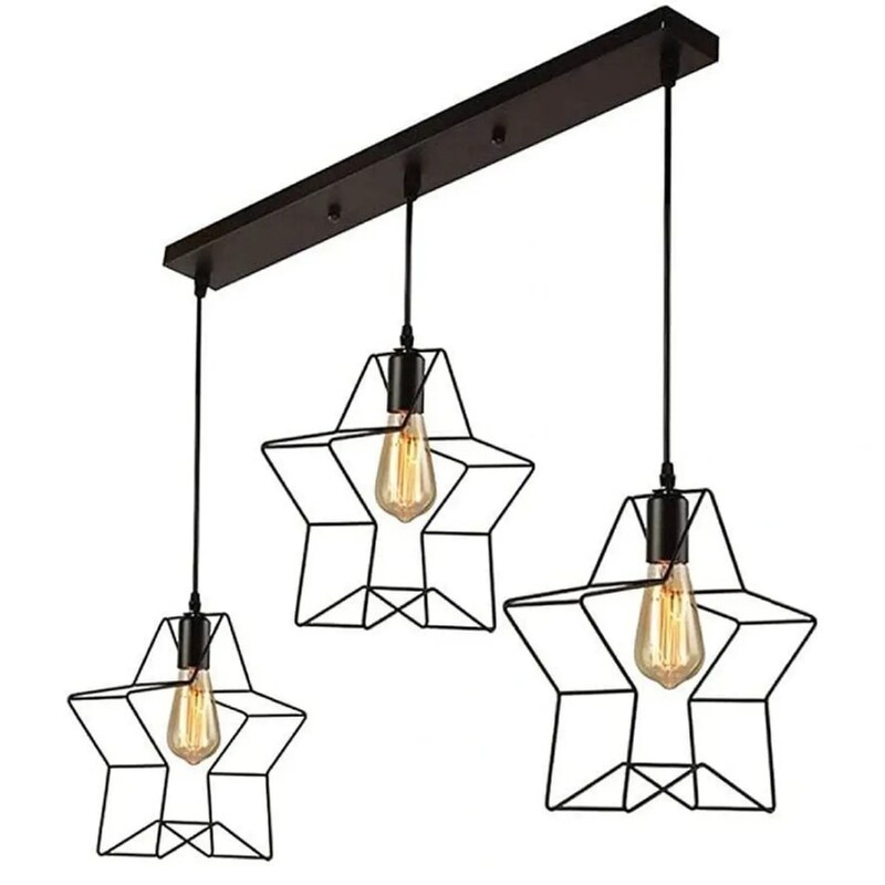 Φωτιστικό Οροφής Τρίφωτο Χατζηκοντίδης R50 Star2 Αστέρι Μεταλλικό - Μαύρο