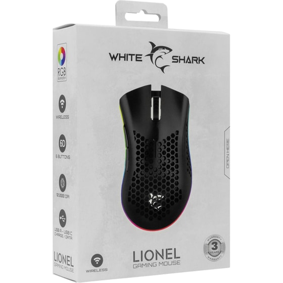 White Shark Lionel Gaming Ασύρματο Ποντίκι - Μαύρο image 7