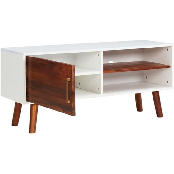 Έπιπλο Τηλεόρασης VidaXL από Ξύλο 110x35x50cm - Καφέ/Λευκό image 1
