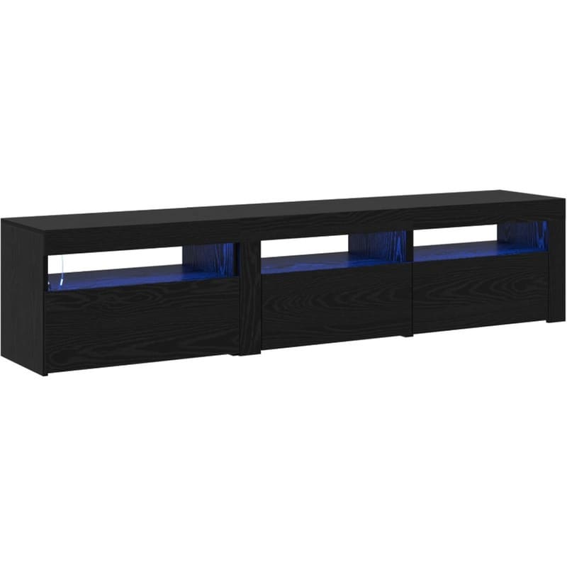 Έπιπλο Τηλεόρασης VidaXL με LED 2 τμχ 180 x 35 x 40 cm - Μαύρη Οξιά