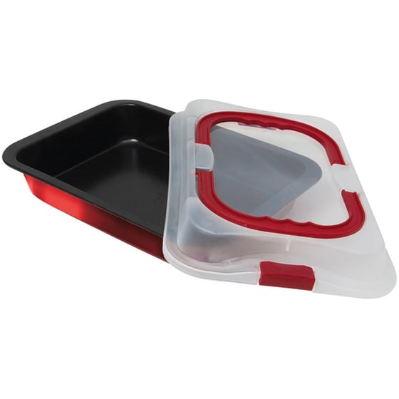 BERLINGER HAUS BH-7862 Αντικολλητικό Ταψί με Πλαστικό Καπάκι Κόκκινο image 2