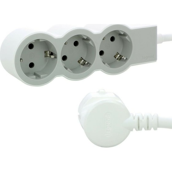 Πολύπριζο Ασφαλείας Legrand Surgearrest 3 Θέσεων 3m - White/Grey image 1