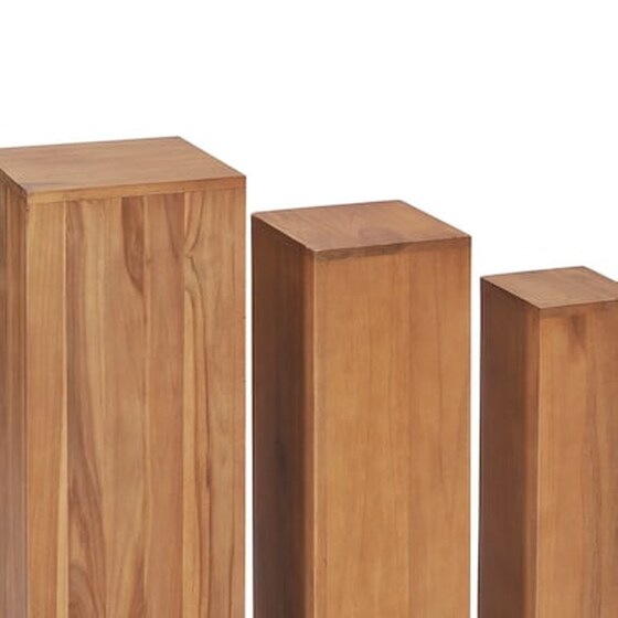 Vidaxl Σετ Ανθοστήλες 3 Τεμαχίων Από Μασίφ Ξύλο Teak image 3