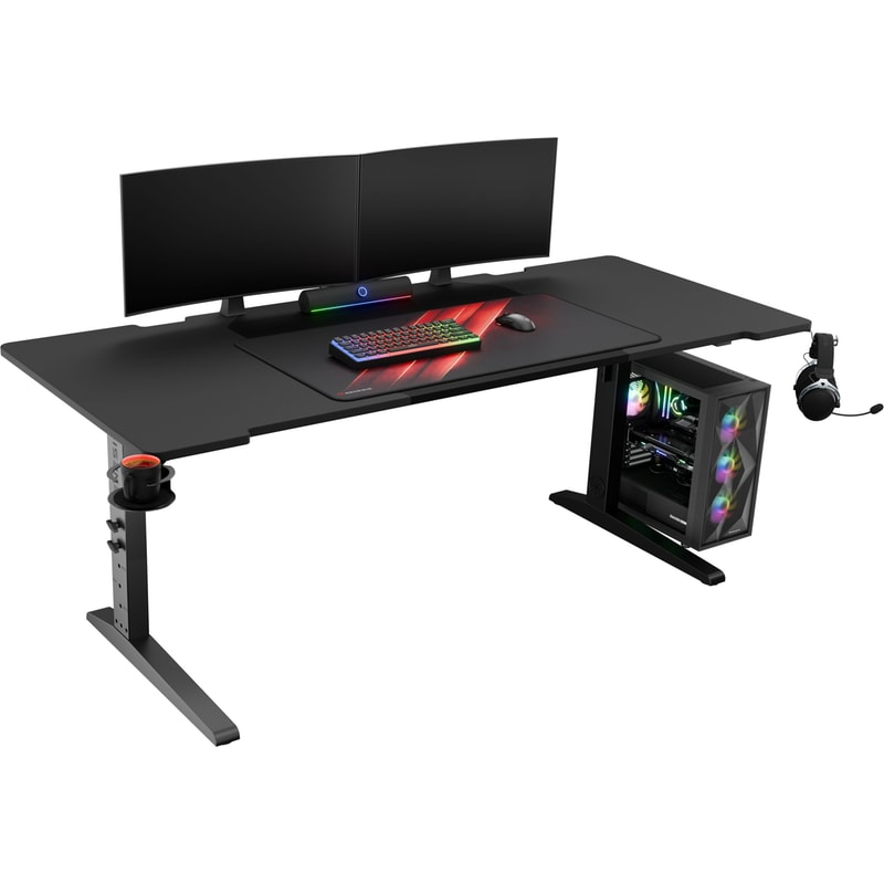 Γραφείο Gaming Genesis Holm Modular 180 με Ρυθμιζόμενο Ύψος - Μαύρο