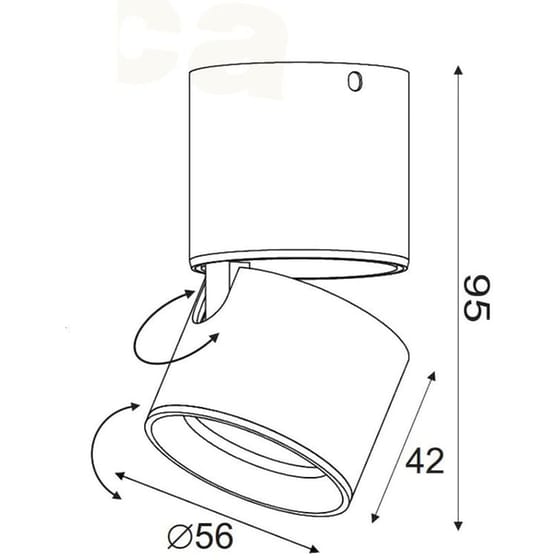 Σποτ Μονόφωτο Led Aca Pluto Ra33leds6gy Μεταλλικό - Γκρι image 1