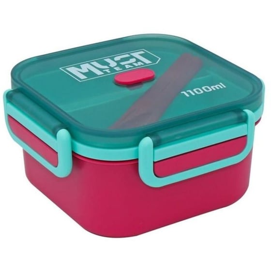 Φαγητοδοχείο Must Πλαστικό με Πιρούνι και Κουτάλι 1100ml (1 Τεμάχιο) image 1