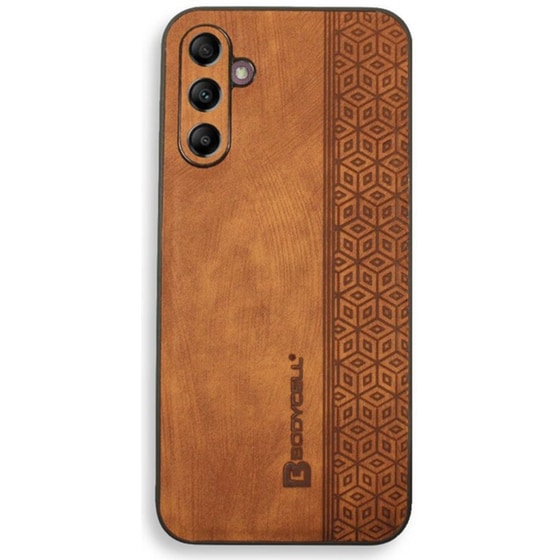 Θήκη Samsung Galaxy A14 - Bodycell Pattern Leather - Brown image 0