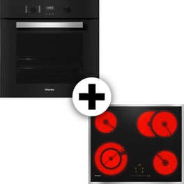 MIELE H2455B D O & KM 6521 FR 76 Lt Μαύρο Eντοιχιζόμενο Σετ Φούρνος και Εστία