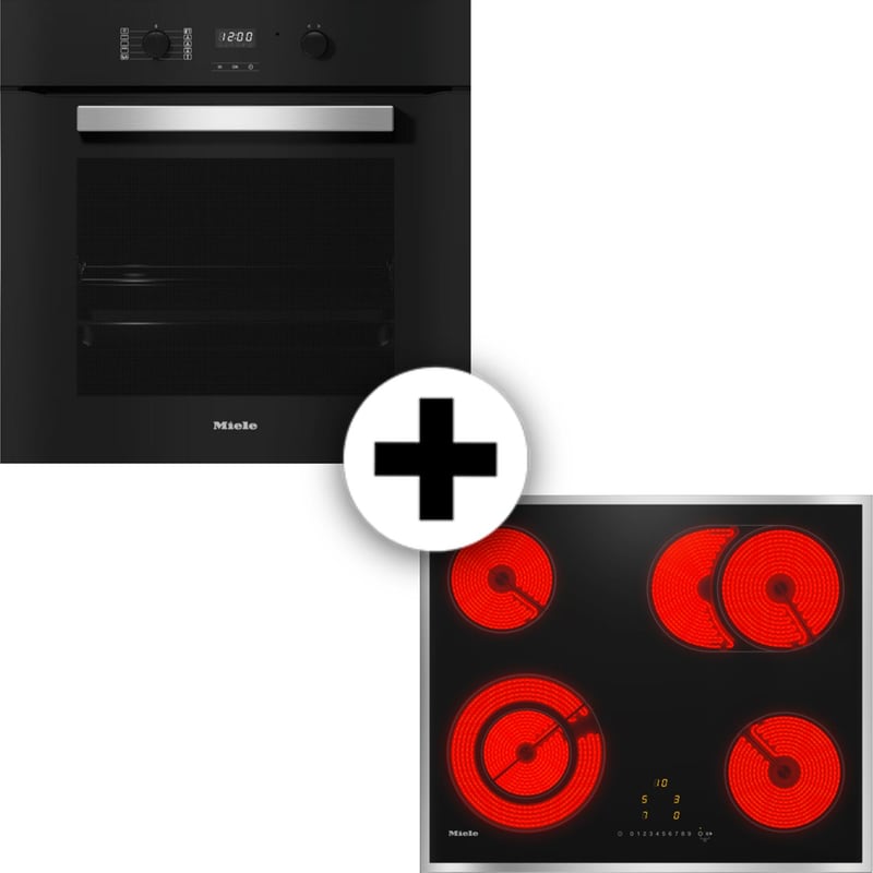 MIELE H2455B D O KM 6521 FR 76 Lt Μαύρο Eντοιχιζόμενο Σετ Φούρνος και Εστία