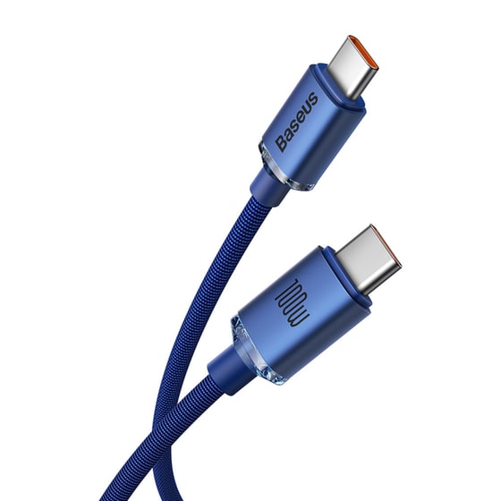 Καλώδιο δεδομένων Baseus Crystal Shine Series Usb-C to Usb-C 100W 1.2m - Blue image 1