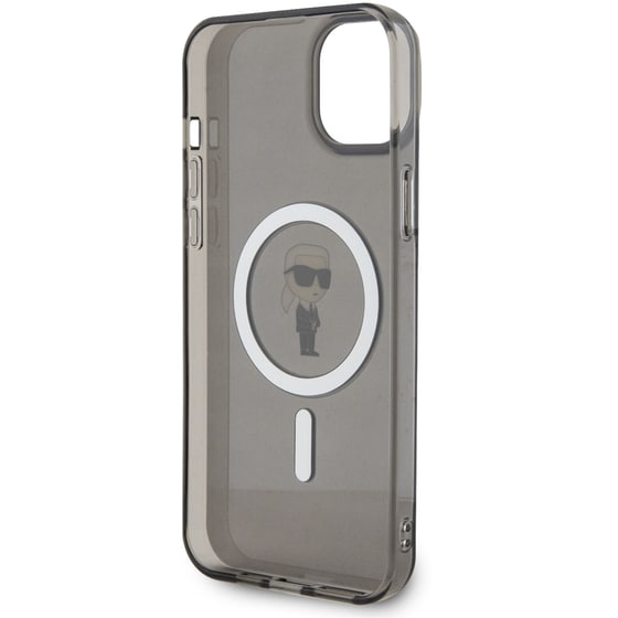 Θήκη Apple iPhone 15 Plus - Karl Lagerfeld MagSafe Ringstand Case IML Ikonik - Black image 7