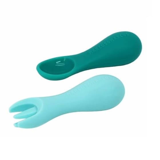 Marcus Και Marcus Εκπαιδευτικό Σετ Σιλικόνης Κουτάλι Και Πιρούνι Ελεφαντάκι image 0