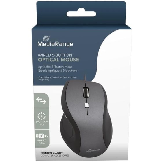 MediaRange MROS202 Ενσύρματο Ποντίκι - Γκρι image 1