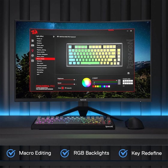 Redragon K687GG Gaming Μηχανικό Ασύρματο 2.4 GHz/Bluetooth Πληκτρολόγιο RGB Μαύρο (US) image 6