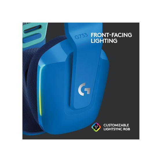 Logitech G G733 Gaming Ασύρματα Ακουστικά USB-C/2.4 GHz με RGB Φωτισμό - Μπλε image 3