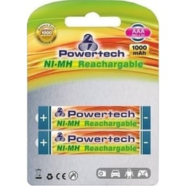 Επαναφορτιζόμενες Μπαταρίες Powertech AAA NiMH 1000mAh 1.2 V 2 τεμάχια