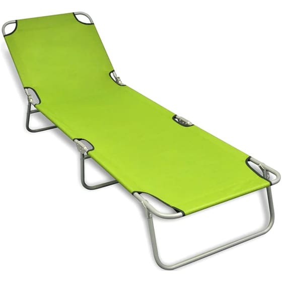 Ξαπλώστρα Παραλίας/ Κήπου VidaXL Ατσάλινη 189x58x27 cm - Πράσινο image 0