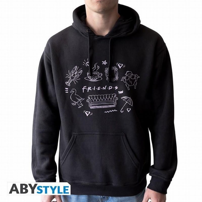 Φούτερ Abstyle Τα Φιλαράκια Scribble (XXL) - Μαύρο