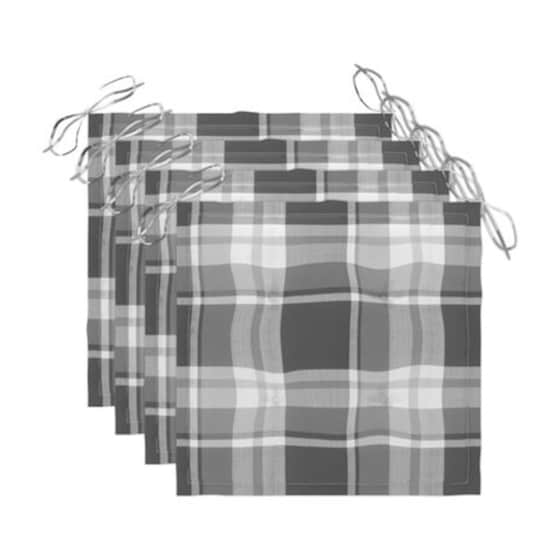 Σετ Καρέκλες κήπου VIidaXL Ξύλινες 4 τμχ- Γκρι/Γκρι καρό image 5