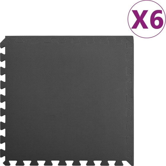 Δάπεδο Γυμναστικής VidaXL από EVA Foam Σετ 6 Τμχ 60x60 cm - Μαύρο image 7