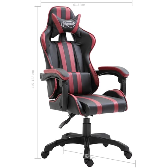Καρέκλα Gaming VidaXL από Τεχνητό Δέρμα - Μαύρη/Μπορντό image 8