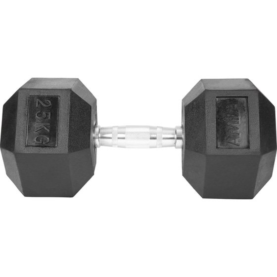 Βαράκι Εξάγωνο 25kg Amila Rubber Cover Class A 84545 από Χυτοσίδηρο - Μαύρο image 2