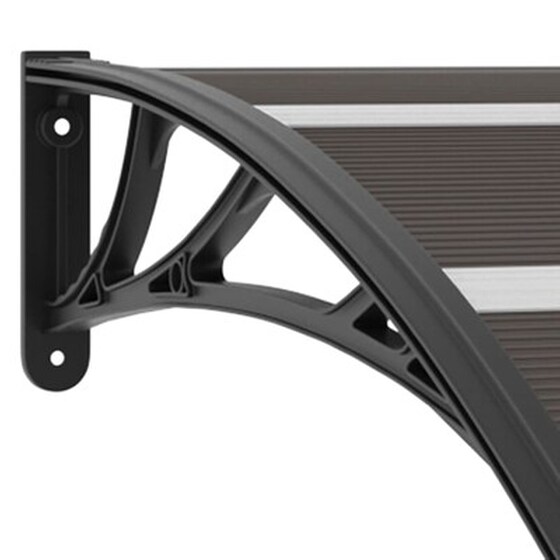Vidaxl Στέγαστρο Πόρτας Μαύρο 200 X 80 Εκ. Πολυανθρακικό image 4
