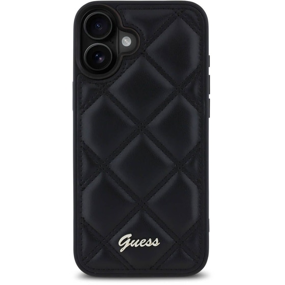 Θήκη Apple iPhone 16 Guess Quiled Metal Logo - Μαύρο image 2