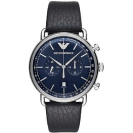 Ρολόι Ανδρικό Χρονογράφος Armani Aviator AR11105 με Δερμάτινο Λουρί