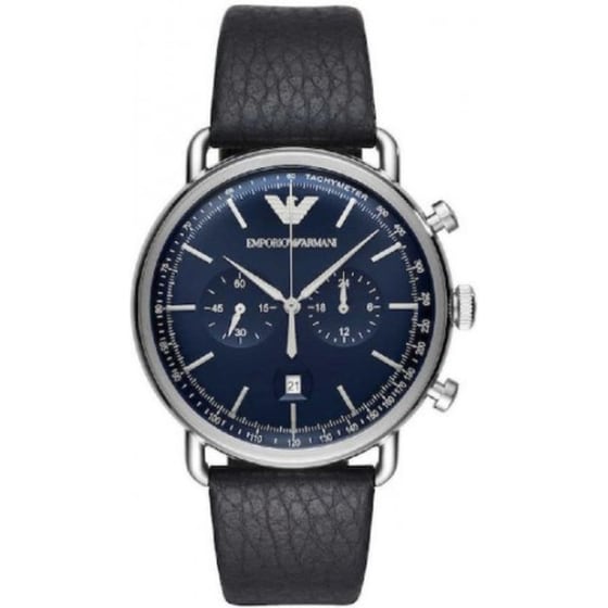 Ρολόι Ανδρικό Χρονογράφος Armani Aviator AR11105 με Δερμάτινο Λουρί image 0
