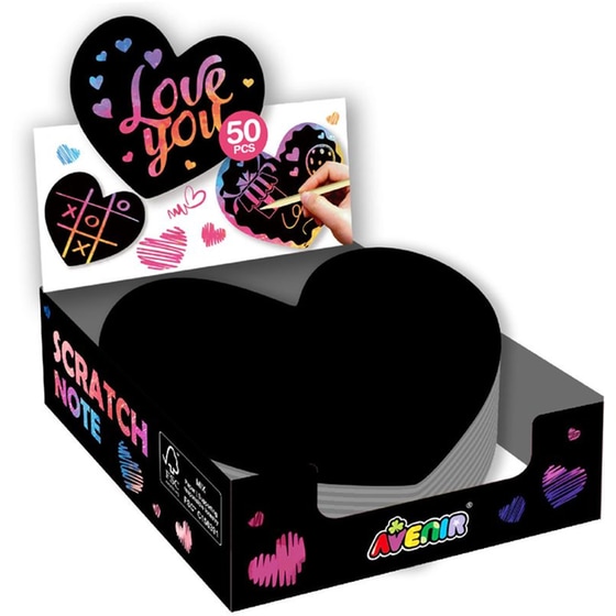 Χαρτάκια Σημειώσεων Avenir Scratch Heart Με Μολύβι Χάραξης (50 Φύλλων - 1 Τεμάχιο) image 1