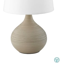 Trio Lighting Martin Κεραμικό Πορτατίφ για Ντουί E14 LED με Λευκό Καπέλο και Μπεζ ΒάσηΚωδικός: R50371025