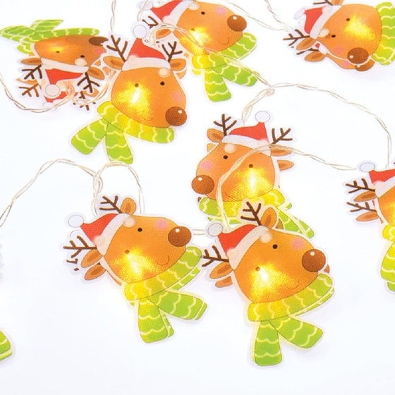 Χριστουγεννιάτικη Γιρλάντα 10 LED Aca Decor Deer Head image 0