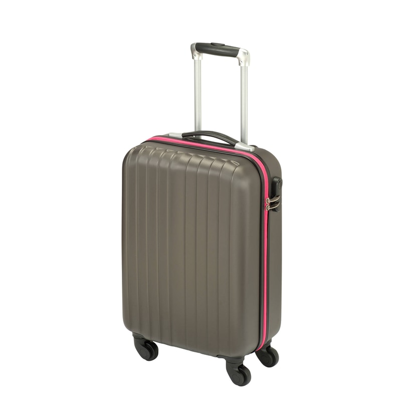 Βαλίτσα Τροχήλατη Καμπίνας Princess Abs Με Ροζ Φερμουάρ Σειρά San Marino Anthracite - 55x35x20cm