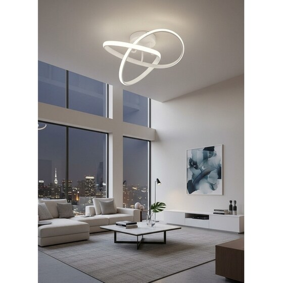 Trio Lighting Πλαφονιέρα Οροφής 40εκ. Λευκή με Ενσωματωμένο LED image 1