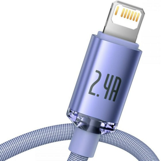 Καλώδιο δεδομένων Baseus Crystal Shine Series Usb to Lightning 2m - Lilac image 2