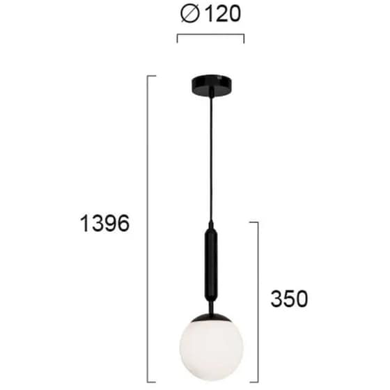 Φωτιστικό Οροφής Μονόφωτο Viokef Anouk 4228601 Γυάλινο/Μεταλλικό - Μαύρο/Λευκό image 1