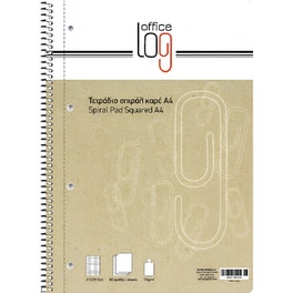Τετράδιο Σπιράλ OFFICE LOG Α4 με Τρύπες (1 Τεμάχιο)