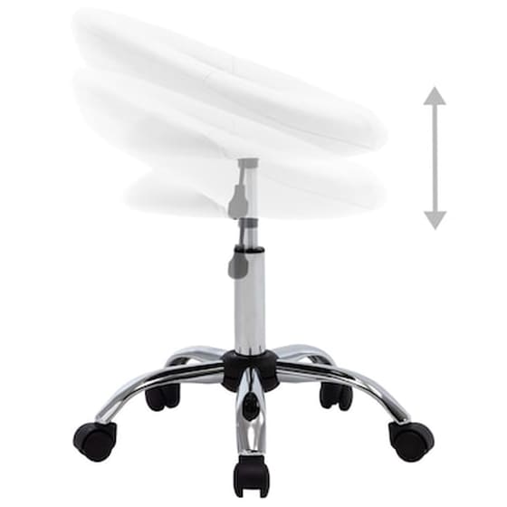 Σκαμπό Γραφείου Vidaxl από Τεχνητό Δέρμα - Λευκό image 4