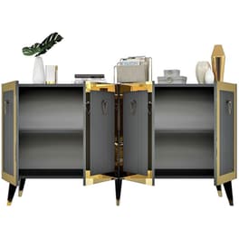 Μπουφές 24Mall Barto από Μοριοσανίδα 150x80x40 cm - Ανθρακί/Χρυσός