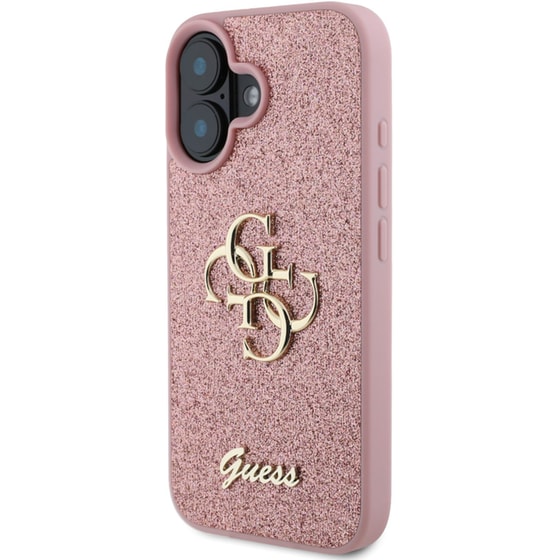 Θήκη Apple iPhone 16 Guess Fixed Glitter Big 4g - Ροζ image 2