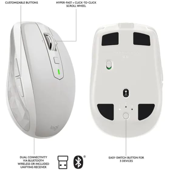 Ασύρματο Ποντίκι Logitech MX Anywhere 2S Bluetooth Γκρι image 3