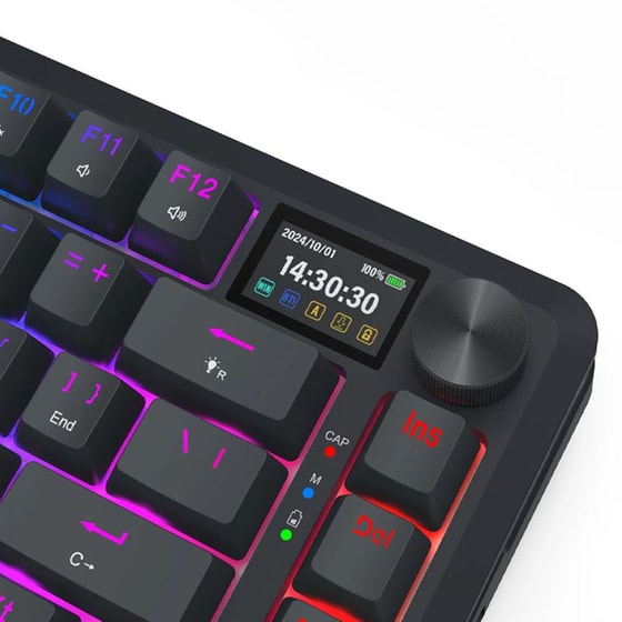 Redragon Flekact K708RGB Gaming Μηχανικό Ασύρματο 2.4 GHz/Bluetooth Πληκτρολόγιο RGB Μαύρο (US) image 2
