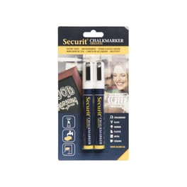 Μαρκαδόροι Υγρής Κιμωλίας Securit 2-6mm Λευκό (2 Τεμάχια)