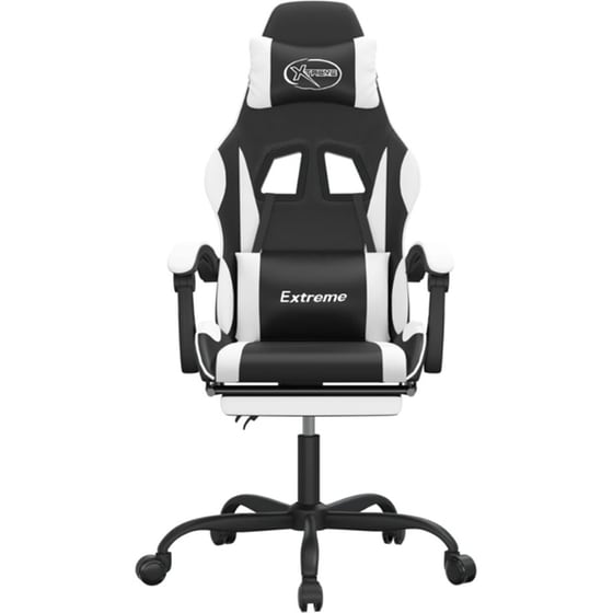 Καρέκλα Gaming VIDAXL 349584 με Υποπόδιο από Τεχνητό Δέρμα - Μαύρο image 1