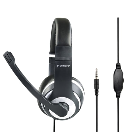 Ακουστικά Headset Gembird MHS-03-BKWT με Μικρόφωνο - Μαύρο image 1