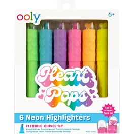 Μαρκαδόροι Υπογράμμισης Ooly Stacking Heart Neon (6 Τεμάχια)